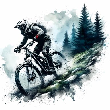 VTT EVTT Foret Vététiste montagne sapin